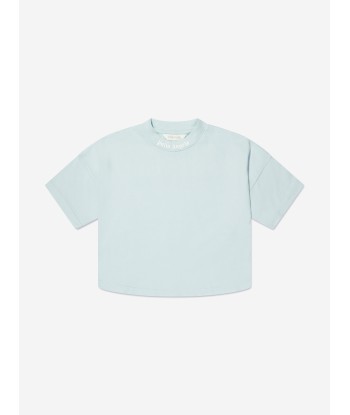 Palm Angels Boys Classic Overlogo T-Shirt in Blue Véritable concentré