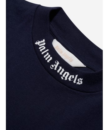 Palm Angels Boys Classic Overlogo T-Shirt in Navy Comparez et commandez 