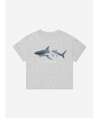 Palm Angels Boys Shark T-Shirt in Grey de l' environnement