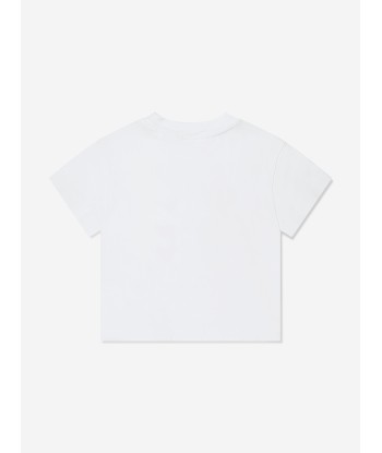 Palm Angels Boys Shark T-Shirt in White en stock