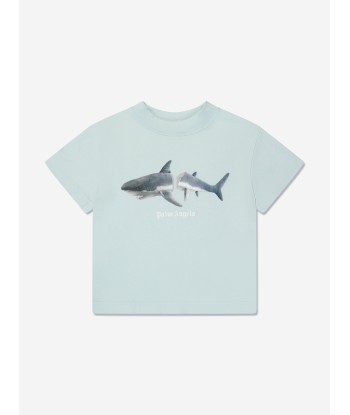 Palm Angels Boys Shark T-Shirt in Blue france