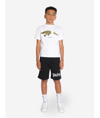 Palm Angels Boys Croco T-Shirt in White Comparez plus de prix