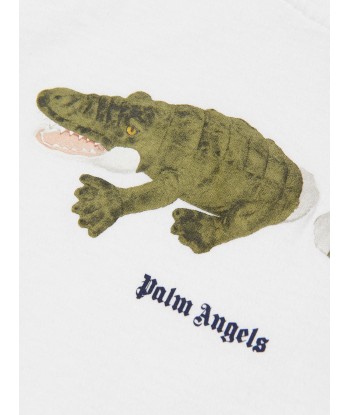 Palm Angels Boys Croco T-Shirt in White Comparez plus de prix