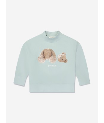 Palm Angels Boys Bear Sweatshirt in Blue pas cher chine