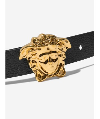 Versace Kids Leather Logo Buckle Belt le des métaux précieux