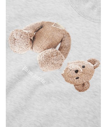 Palm Angels Boys Bear Sweatshirt in Grey pas cher 