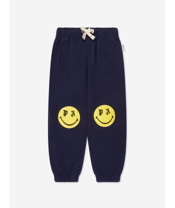 Palm Angels Boys PA Smiley Joggers in Navy la chaussure