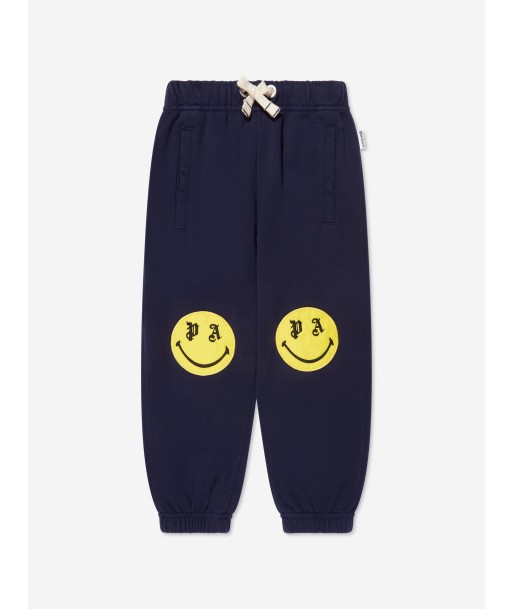 Palm Angels Boys PA Smiley Joggers in Navy la chaussure