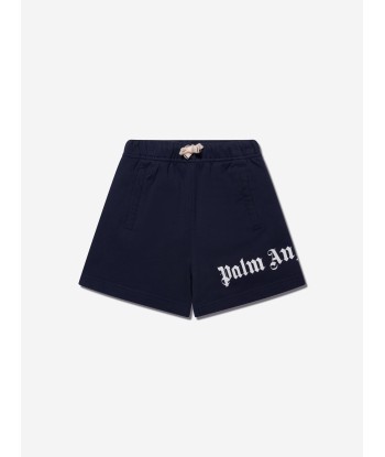 Palm Angels Boys Classic Overlogo Sweat Shorts in Navy français