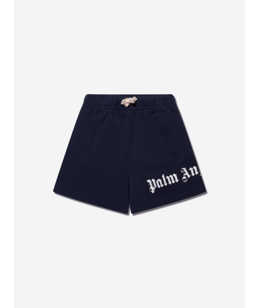 Palm Angels Boys Classic Overlogo Sweat Shorts in Navy français