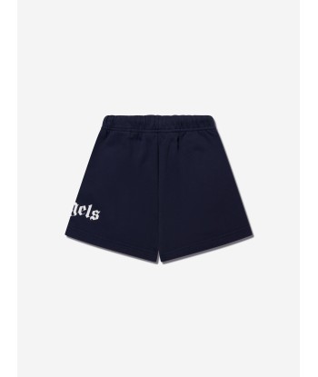 Palm Angels Boys Classic Overlogo Sweat Shorts in Navy français