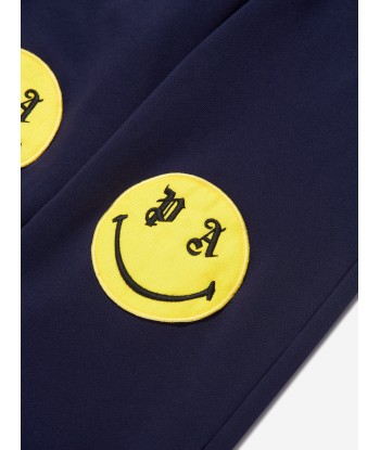 Palm Angels Boys PA Smiley Joggers in Navy la chaussure