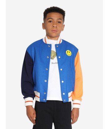 Palm Angels Boys Smiley Bear Varsity Jacket in Blue 2 - 3 jours ouvrés.