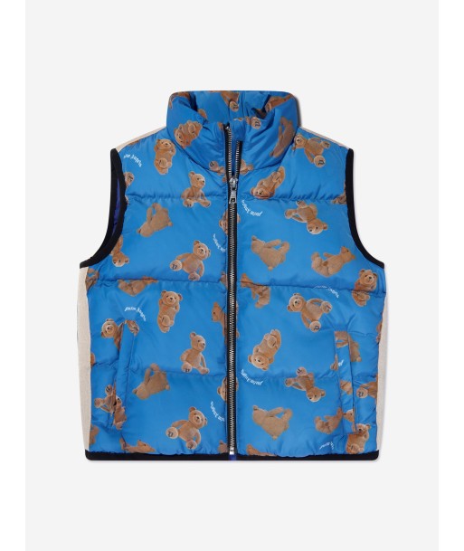 Palm Angels Boys AOP PA Bears Track Gilet in Blue Véritable concentré