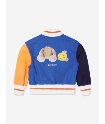 Palm Angels Boys Smiley Bear Varsity Jacket in Blue 2 - 3 jours ouvrés.