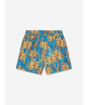 Palm Angels Boys AOP PA Palms Swim Shorts in Blue le des métaux précieux