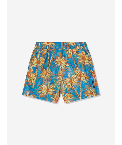 Palm Angels Boys AOP PA Palms Swim Shorts in Blue le des métaux précieux