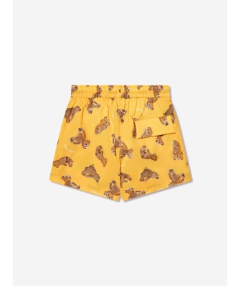 Palm Angels Boys AOP PA Bears Swim Shorts in Yellow commande en ligne