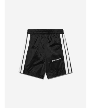 Palm Angels Boys Logo Track Shorts in Black Paris Déstockage Promo