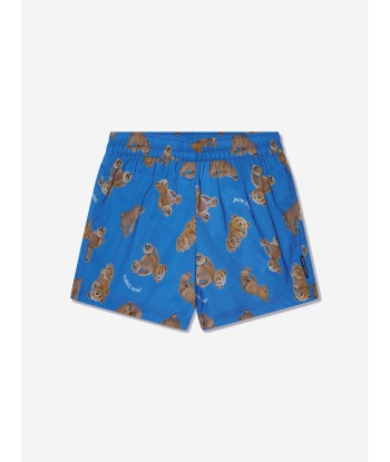 Palm Angels Boys AOP PA Bears Swim Shorts in Blue Comparez plus de prix