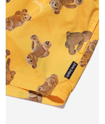 Palm Angels Boys AOP PA Bears Swim Shorts in Yellow commande en ligne