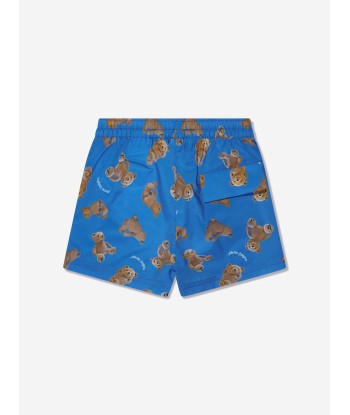 Palm Angels Boys AOP PA Bears Swim Shorts in Blue Comparez plus de prix