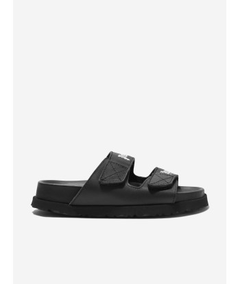 Palm Angels Kids Logo Sandals in Black l'achat 