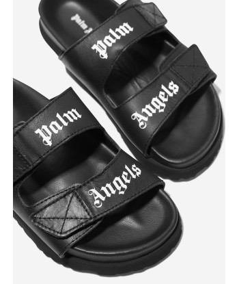 Palm Angels Kids Logo Sandals in Black l'achat 