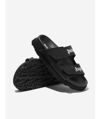 Palm Angels Kids Logo Sandals in Black l'achat 