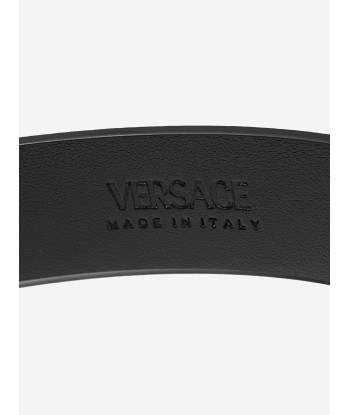 Versace Kids Leather Logo Buckle Belt le des métaux précieux