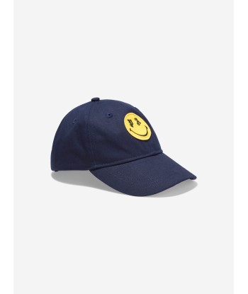 Palm Angels Boys PA Smiley Cap in Navy brillant des détails fins