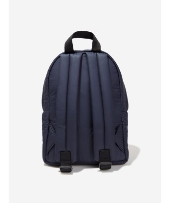 Palm Angels Kids Curved Logo Backpack in Navy france