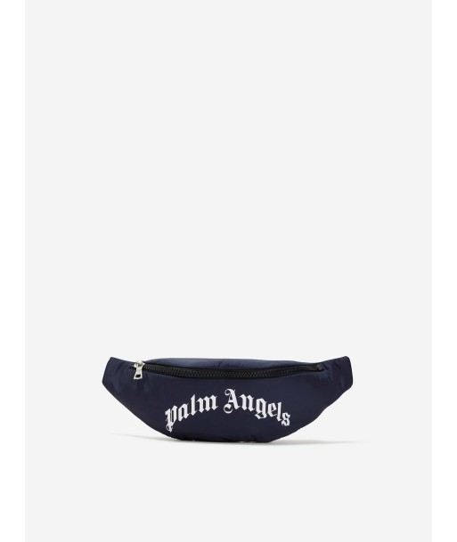 Palm Angels Kids Curved Logo Belt Bag in Navy soldes