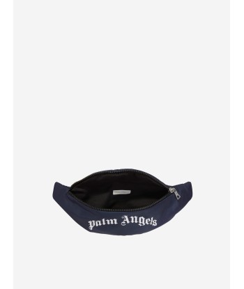 Palm Angels Kids Curved Logo Belt Bag in Navy soldes