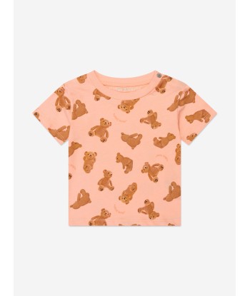 Palm Angels Baby AOP PA Bears T-Shirt in Peach Economisez 