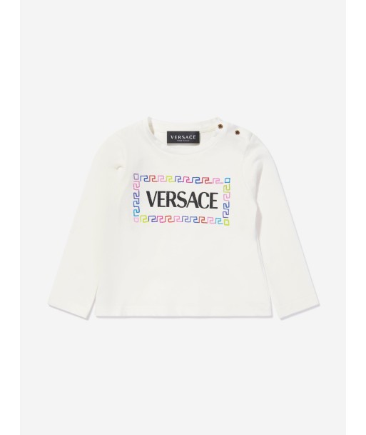 Versace Baby Girls Long Sleeve Logo T-Shirt la livraison gratuite