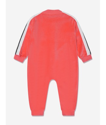 Palm Angels Baby Girls Logo Track Romper in Coral pas cher 