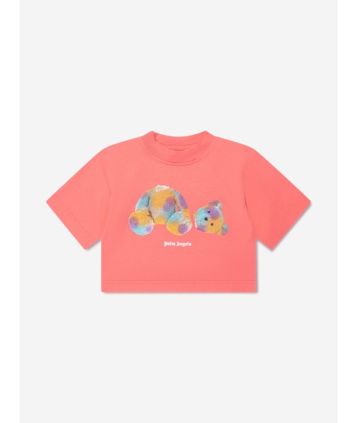 Palm Angels Girls Pop PA Bear Cropped T-Shirt in Pink 2023