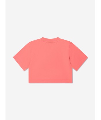 Palm Angels Girls Pop PA Bear Cropped T-Shirt in Pink 2023