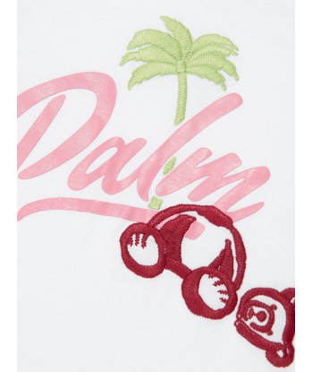 Palm Angels Girls Embroidered Palm Bear T-Shirt in White français