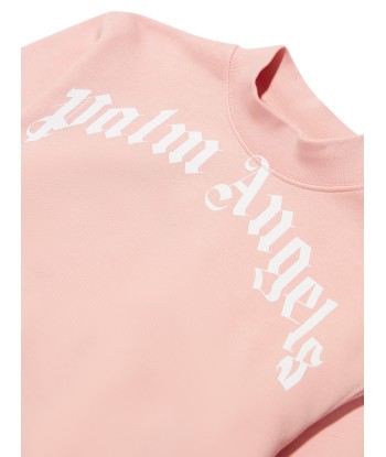 Palm Angels Girls Classic Curved Logo Sweatshirt in Pink JUSQU'A -70%! 