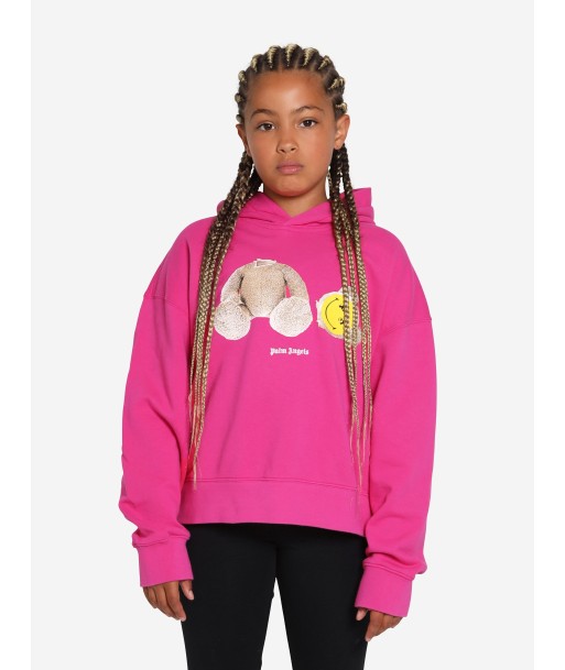 Palm Angels Girls PA Smiley Bear Hoodie in Pink Amélioration de cerveau avec