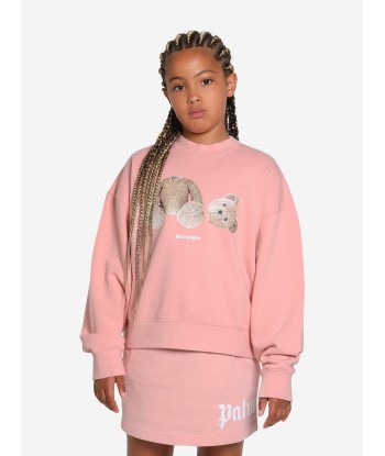 Palm Angels Girls Bear Sweatshirt in Pink chez Cornerstreet bien 