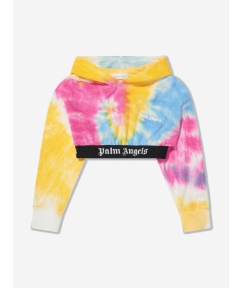 Palm Angels Girls AOP Tie Dye Cropped Hoodie in Multicolour 50-70% off 