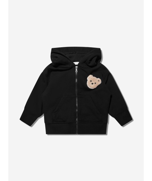 Palm Angels Kids Bear Zip Up Hoodie in Black acheter