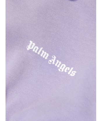 Palm Angels Girls Logo Cropped Hoodie in Lilac sélection de produits