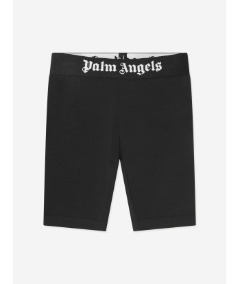 Palm Angels Girls Waistband Logo Cycling Shorts in Black suggérées chez