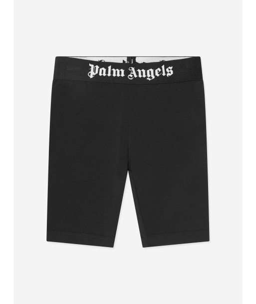 Palm Angels Girls Waistband Logo Cycling Shorts in Black suggérées chez