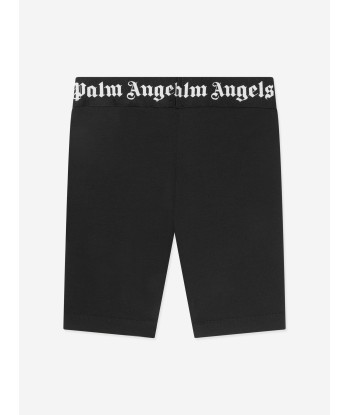 Palm Angels Girls Waistband Logo Cycling Shorts in Black suggérées chez