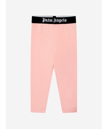 Palm Angels Girls Waistband Logo Leggings in Pink les ctes